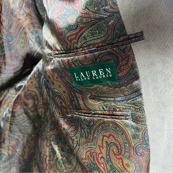 Lauren Ralph Lauren Corduroy Sport Blazer Jacket Mens 48R Tan Lined Stretch - Picture 7 of 12